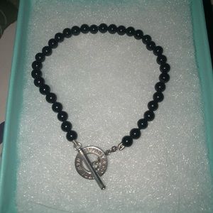 Tiffany and co black onyx toggle bracelet